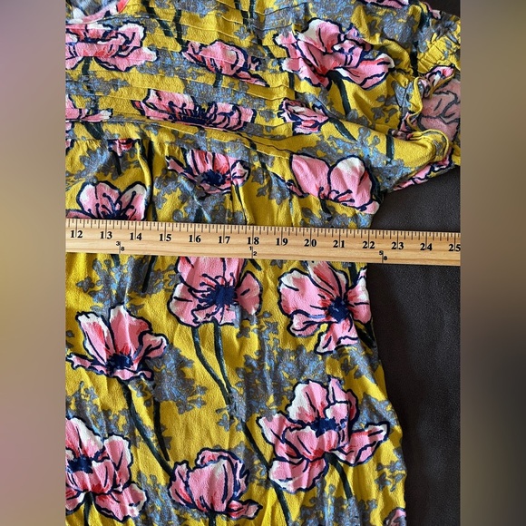 Anthropologie Daniel Rainn Top Olivette Pintucked Floral Flowy Tunic Blouse 2X - Picture 13 of 15